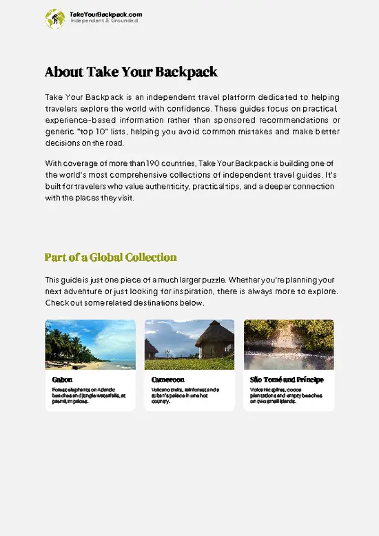 example page 1 from our offline Travel Guide for Equatorial Guinea